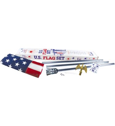 3'x5' U.S. Outdoor Economy Set with Printed Flag
