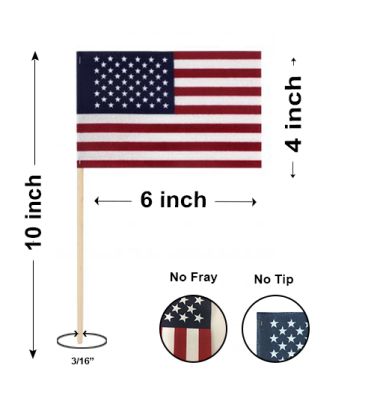 4" x 6" Hand-held Mini U.S. Flags - No Tip