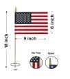 6" x 9" Hand-held Mini U.S. Flags - Gold Spear Top