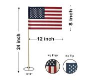 8" x 12" Hand-held Mini U.S. Flags - No Tip