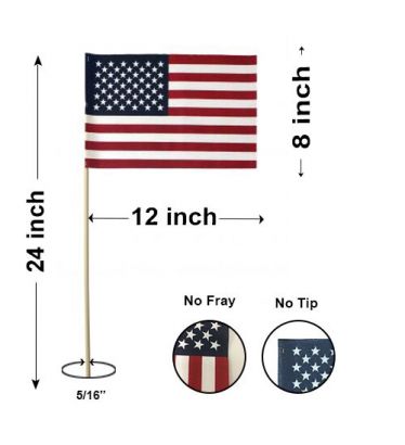 8" x 12" Hand-held Mini U.S. Flags - No Tip