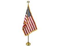 6'-10' U.S. Gold Adjustable Indoor Flag Set