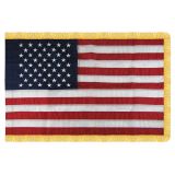 3'x5' U.S. Indoor & Parade Nylon Flags - Gold Fringe