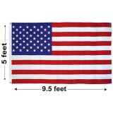 5'x9.5' U.S. Cotton Outdoor Flags (Interment Flag)