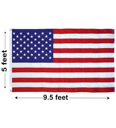 5'x9.5' U.S. Cotton Outdoor Flags (Interment Flag)