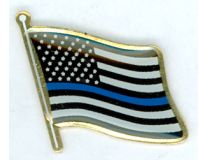 U.S. Thin Blue Line Wave Lapel Pin