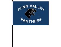 Custom 12"x18" Single Face Reverse Polyester Stick Flags