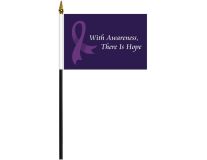 Custom 4"x6" Single Face Reverse Polyester Stick Flags