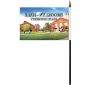Custom 6"x9" Single Face Reverse Polyester Stick Flags