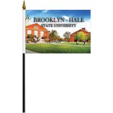 Custom 6"x9" Single Face Reverse Polyester Stick Flags