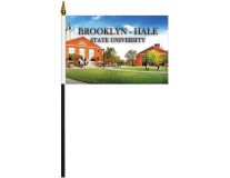 Custom 6"x9" Single Face Reverse Polyester Stick Flags