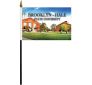 Custom 6"x9" Single Face Reverse Polyester Stick Flags