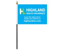 Custom 8"x12" Single Face Reverse Polyester Stick Flags