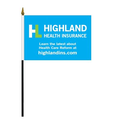 Custom 8"x12" Single Face Reverse Polyester Stick Flags