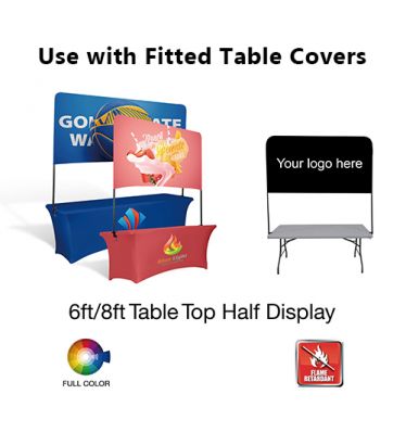Half Wall Fitted Banner Frame Table Kit Overhead Backwall Displays Tuff Flags 888 2us Flag - Half Wall Table Top