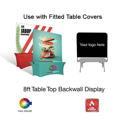 8' Full Back Wall Fitted Banner & Frame Table Kit