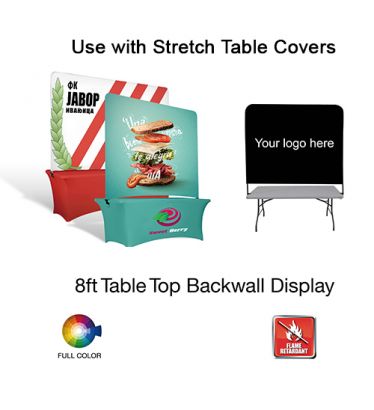 8' Full Back Wall Stretch Banner & Frame Table Kit