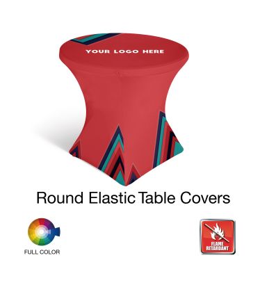 Round Classic Custom Stretch Table Cover - Flame Retardant