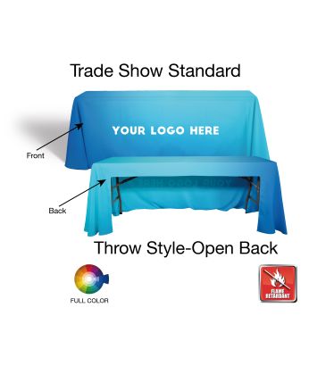Open-Back Classic Custom Table Throw Cover - Flame Retardant