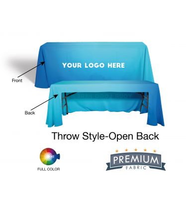 Open-Back Premium Custom Table Throw Cover 