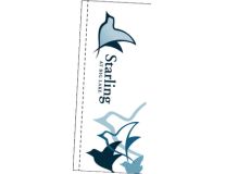 Custom 8'x3' Single Face Reverse Vertical Flags with 3" Pole Sleeve