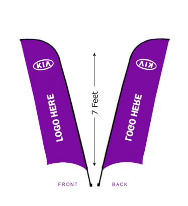 7' Wave Custom Replacement Banner - Single Face Reverse