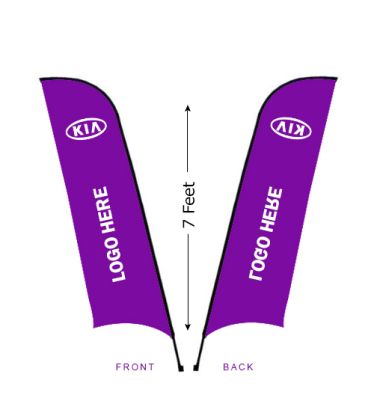7' Wave Custom Replacement Banner - Single Face Reverse
