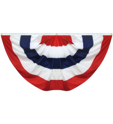 16"x32" Sewn RWB Stripes Pleated Fan - Nylon