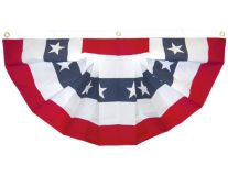 18"x36" Printed Stars & Stripes Pleated Fan - Cotton