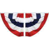 3'x3' Sewn RWB Stripes Pleated Fan - Nylon (Set of 2)