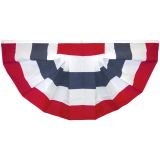 3'x6' Printed RWB Stripes Pleated Fan - Cotton