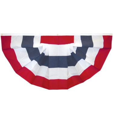 3'x6' Printed RWB Stripes Pleated Fan - Cotton