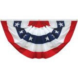 3'x6' Printed Stars & Stripes Pleated Fan - Light-Poly