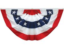 3'x6' Printed Stars & Stripes Pleated Fan - Light-Poly