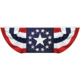 3'x9' Sewn RWB Stripes Pleated Drape - 13 Stars