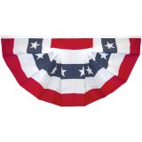 4'x8' Printed Stars & Stripes Pleated Fan - Cotton