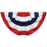 4'x8' Sewn RWB Stripes Pleated Fan - Nylon