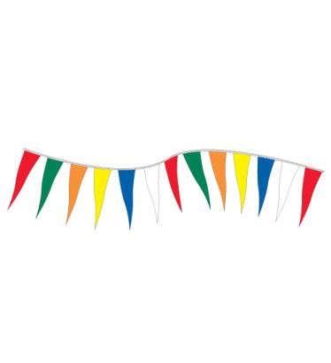 105' Multi-Colored 6"x18" Economy Pennants