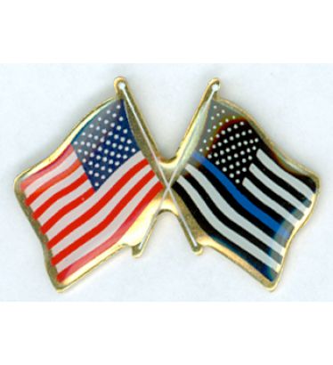 U.S./U.S. Thin Blue Line Lapel Pin