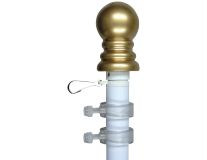5' White Aluminum Spinning Pole
