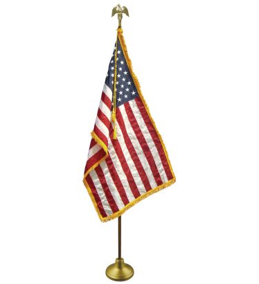 6'-10' Gold Adjustable Indoor Flag Set