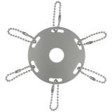 3-1/2" Ribbons Silver Pole Ring - Indoor/Parade