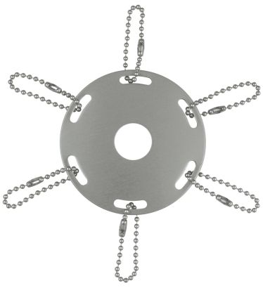 3-1/2" Ribbons Silver Pole Ring - Indoor/Parade