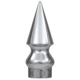 3-1/2" Silver Metal Round Spear for Oak Poles - Indoor/Parade