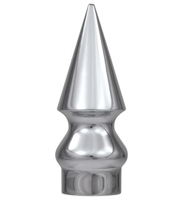 3-1/2" Silver Metal Round Spear for Oak Poles - Indoor/Parade