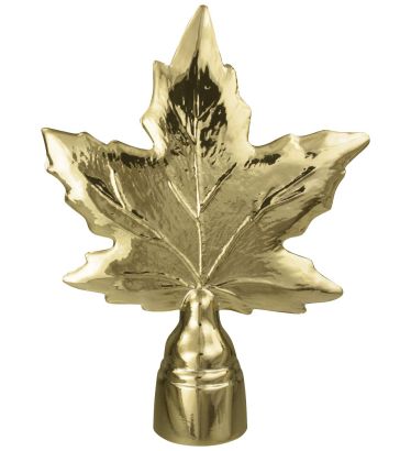 5-1/4" Gold Metal Maple Leaf for Oak Poles - Indoor/Parade