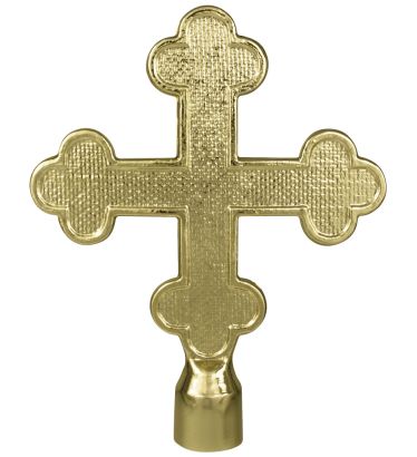 5-3/4" Gold Metal Botonee Cross for Oak Poles - Indoor/Parade