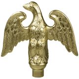 5" Wingspan Gold Metal Perched Eagle for Oak Poles - Indoor/Parade