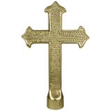 6-1/2" Ornate Gold Metal Cross for Oak Poles - Indoor/Parade