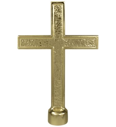 6-1/2" Traditional Gold Metal Cross - Threaded - Indoor/Parade